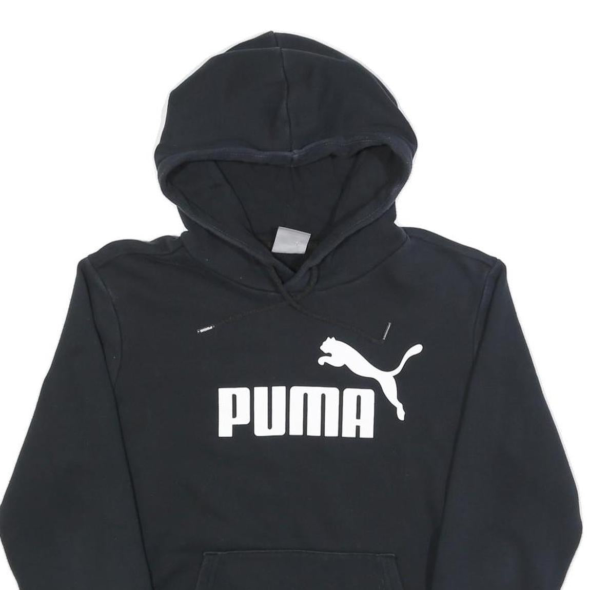 PUMA Mens Black Hoodie XS Cotton Blend Pullover Sportswear