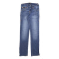 TRUE RELIGION Mens Blue Regular Straight Denim Medium W29 L32 Cotton Blend Zip
