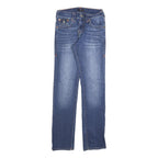 TRUE RELIGION Mens Blue Regular Straight Denim Medium W29 L32 Cotton Blend Zip