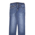 TRUE RELIGION Mens Blue Regular Straight Denim Medium W29 L32 Cotton Blend Zip