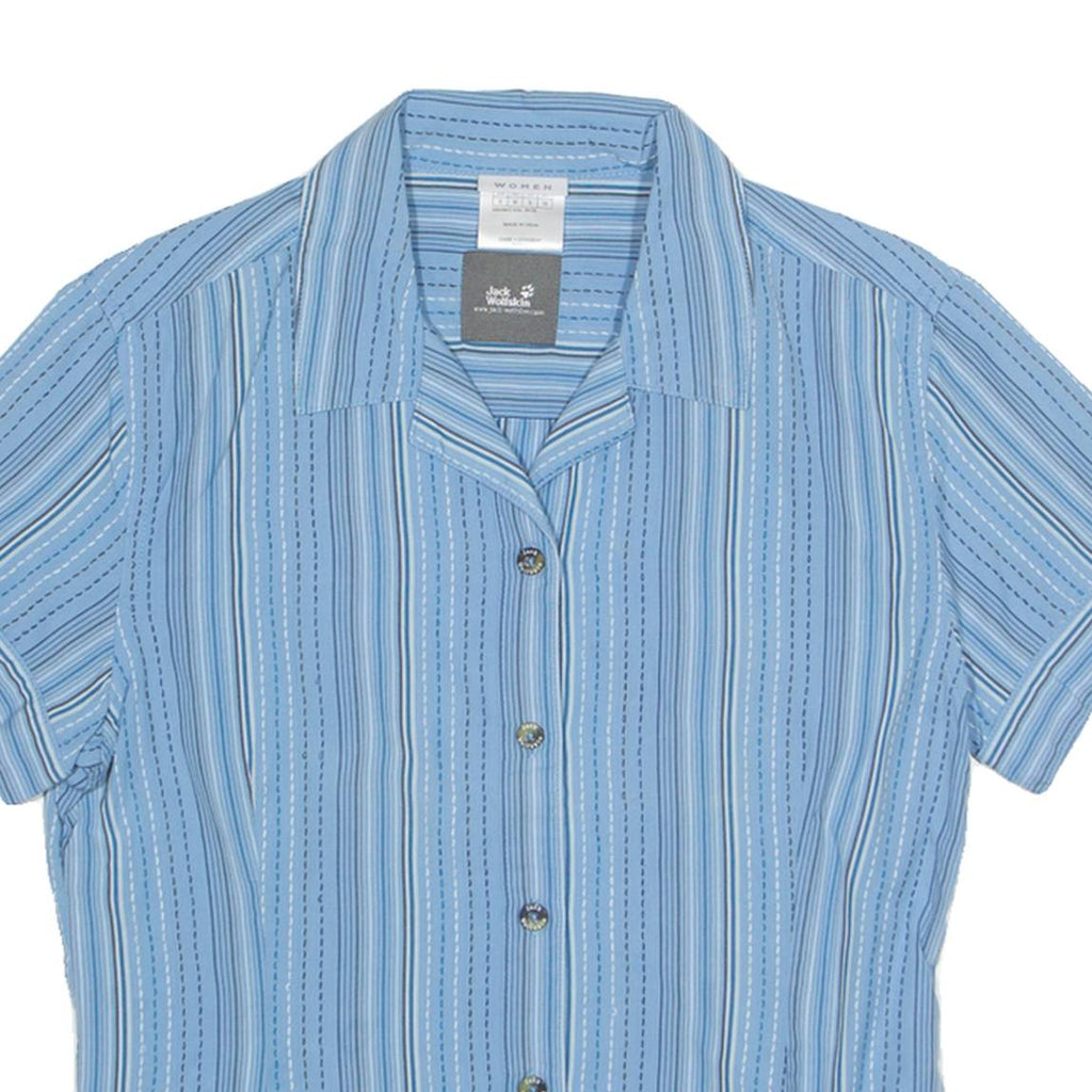 JACK WOLFSKIN Utility Womens Shirt Blue Striped UK 10