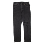 LEVI'S 501 Jeans Distressed Womens Black Regular Straight W31 L32