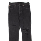 LEVI'S 501 Jeans Distressed Womens Black Regular Straight W31 L32