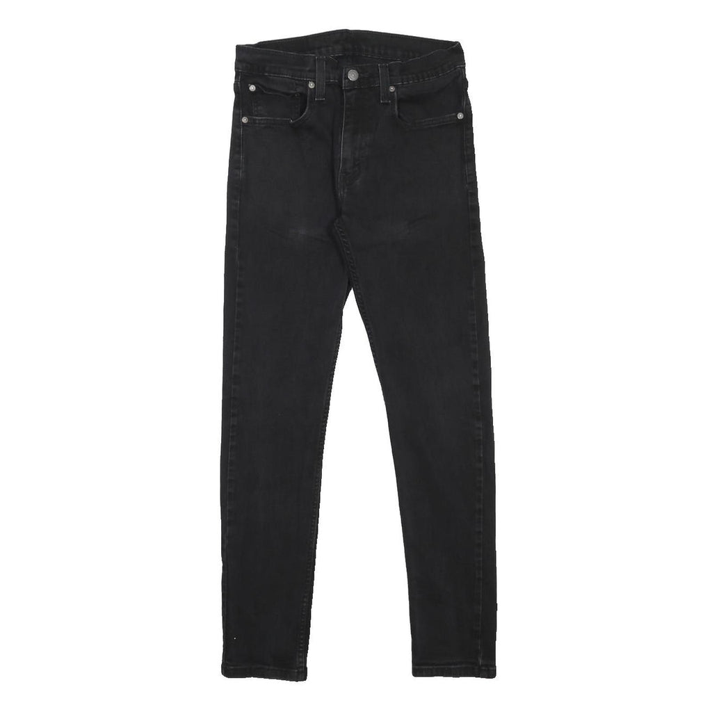 LEVI'S Mens Black Slim 512 Tapered Denim Jeans W28 L29 Cotton Blend Zip