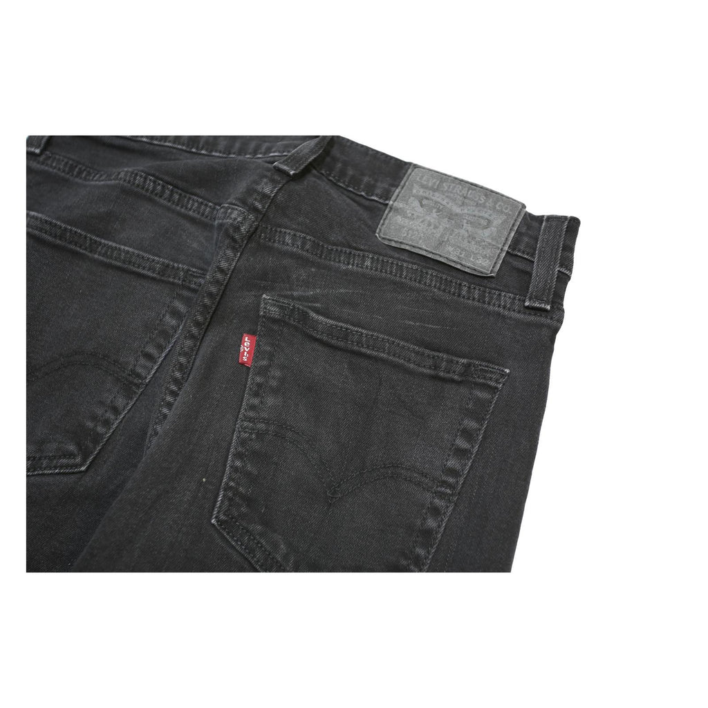LEVI'S Mens Black Slim 512 Tapered Denim Jeans W28 L29 Cotton Blend Zip