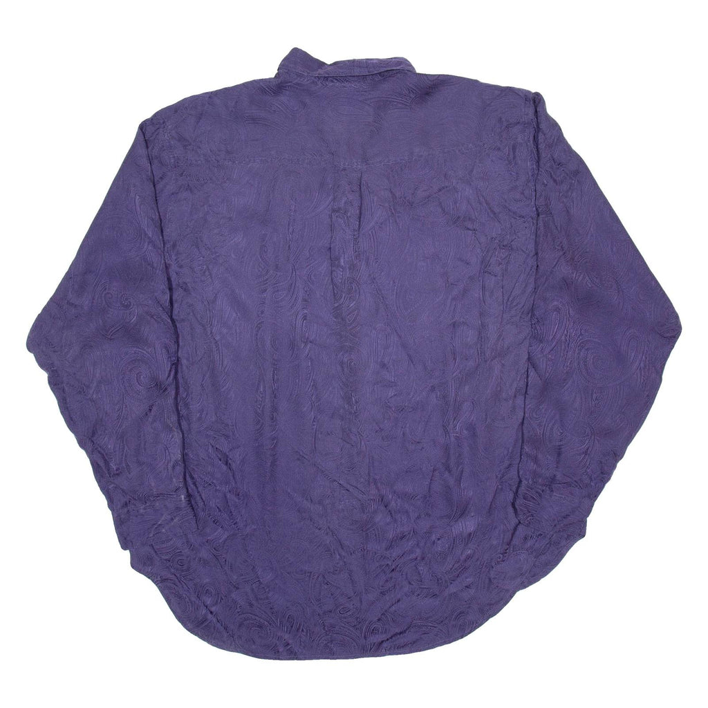 YES Mens Plain Shirt Purple Long Sleeve L