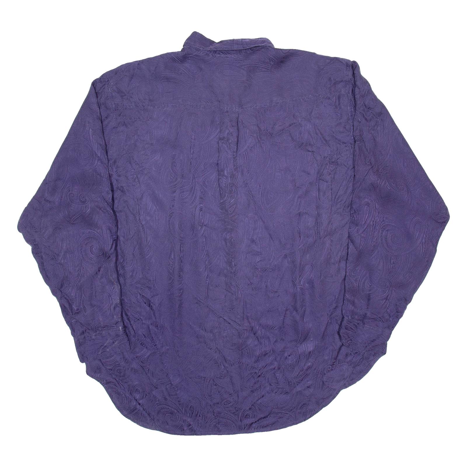 YES Mens Plain Shirt Purple Long Sleeve L