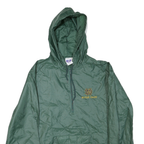 BAY SHORE Mens Green Nylon Hooded Zip Jacket XL Plain Lightweight Outdoor