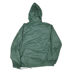 BAY SHORE Mens Green Nylon Hooded Zip Jacket XL Plain Lightweight Outdoor