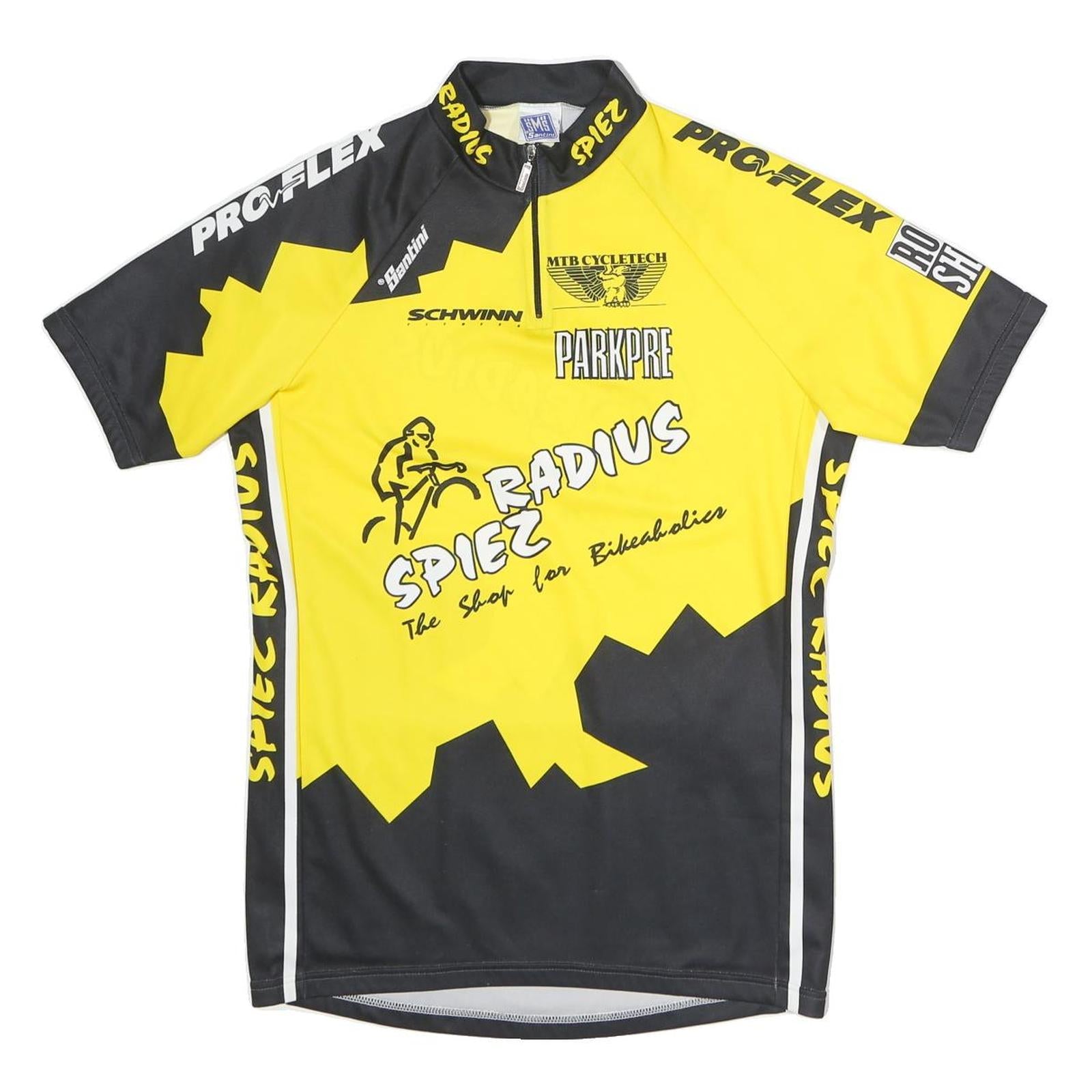 SMS Mens Yellow & Black Cycling Jersey XL Short Sleeve Zip Neck MTB Sports