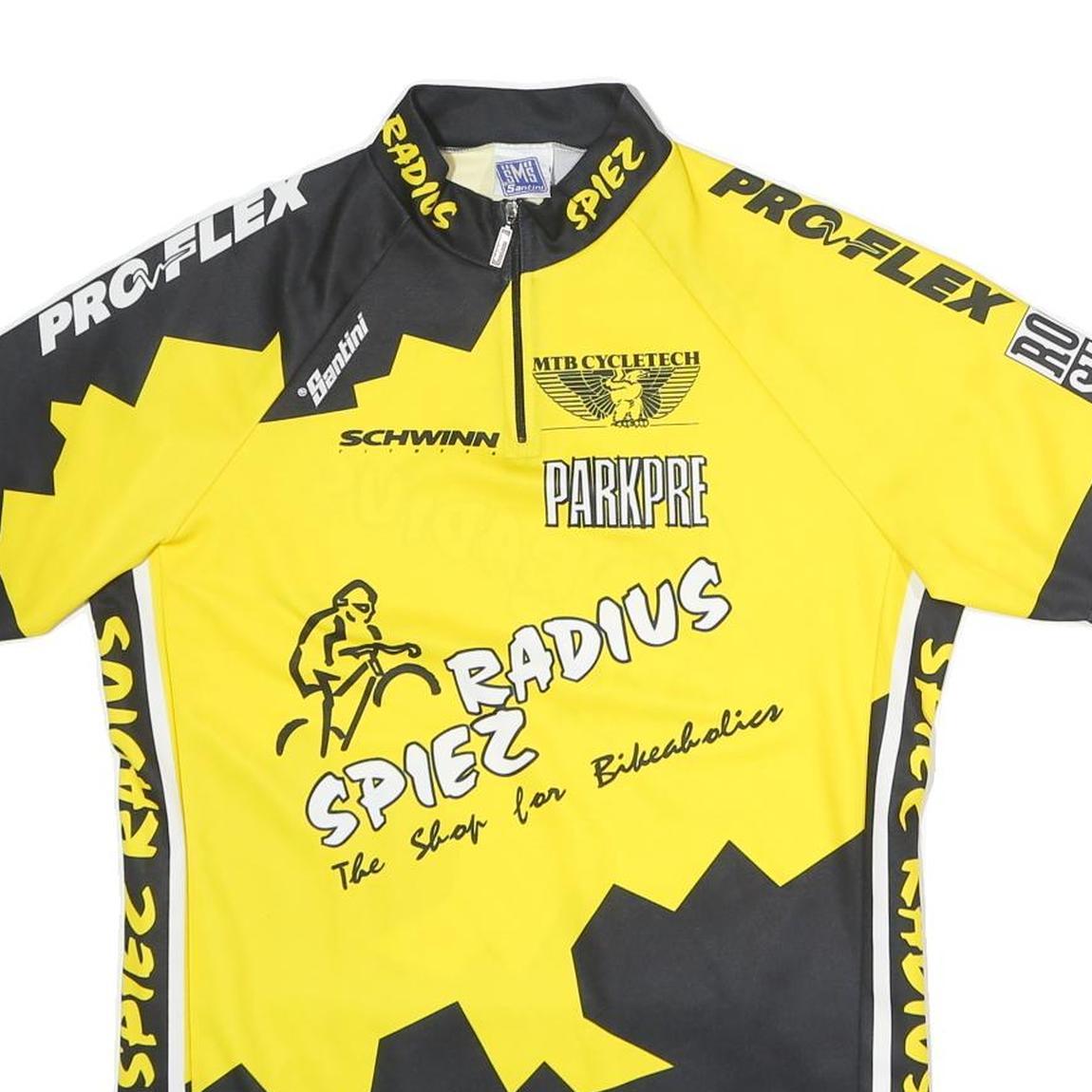 SMS Mens Yellow & Black Cycling Jersey XL Short Sleeve Zip Neck MTB Sports