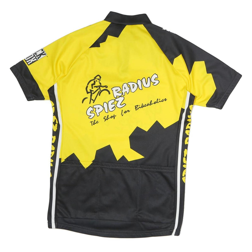 SMS Mens Yellow & Black Cycling Jersey XL Short Sleeve Zip Neck MTB Sports