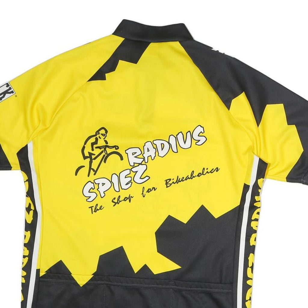 SMS Mens Yellow & Black Cycling Jersey XL Short Sleeve Zip Neck MTB Sports