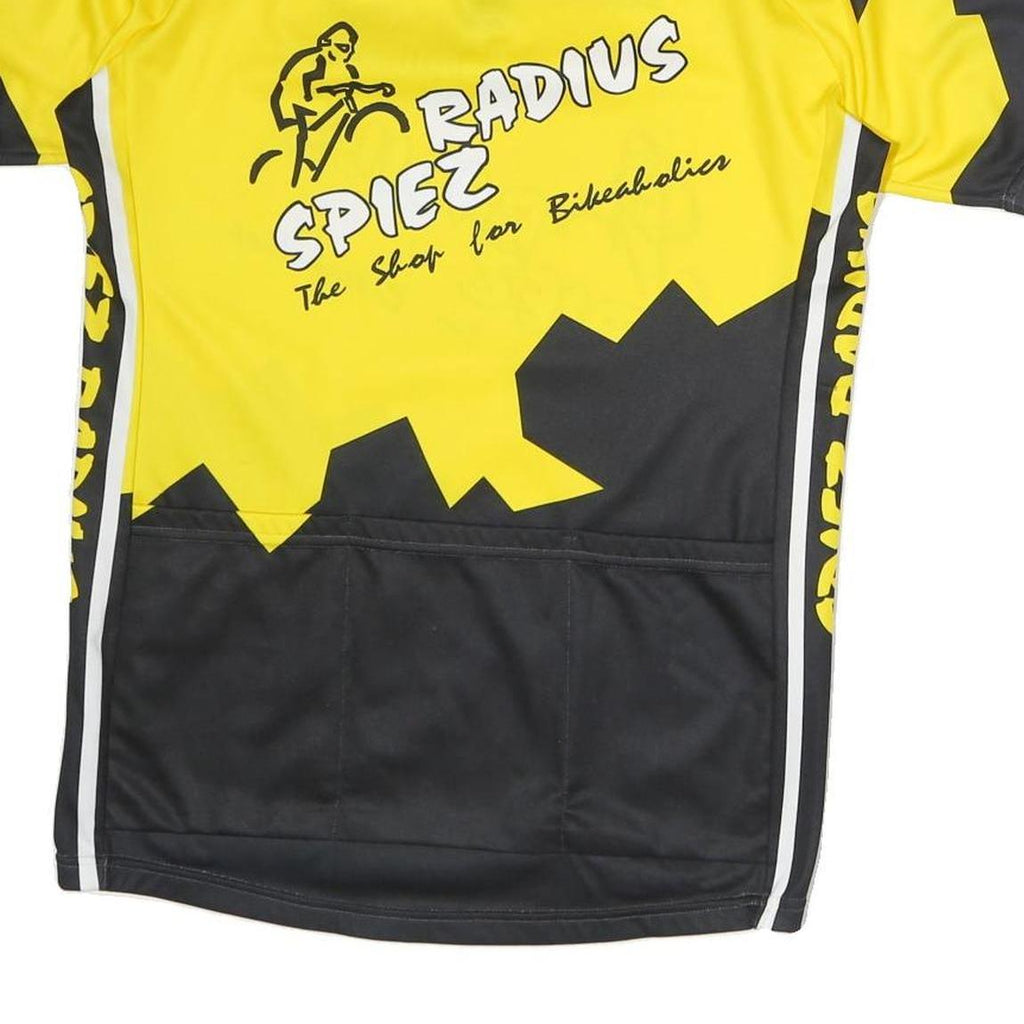 SMS Mens Yellow & Black Cycling Jersey XL Short Sleeve Zip Neck MTB Sports
