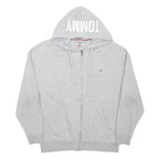 TOMMY HILFIGER Womens Grey Hoodie S Zippered Hooded Sweatshirt Casual Wear