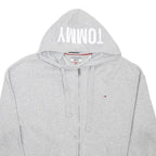 TOMMY HILFIGER Womens Grey Hoodie S Zippered Hooded Sweatshirt Casual Wear