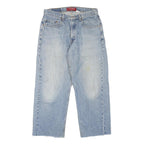 LEVI'S 569 Mens Jeans Blue Loose Straight Denim Light W32 L27 Button Closure
