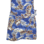 HAWAIIAIN Womens Blue Tropical Print Sleeveless Day Cotton Blend Dress M