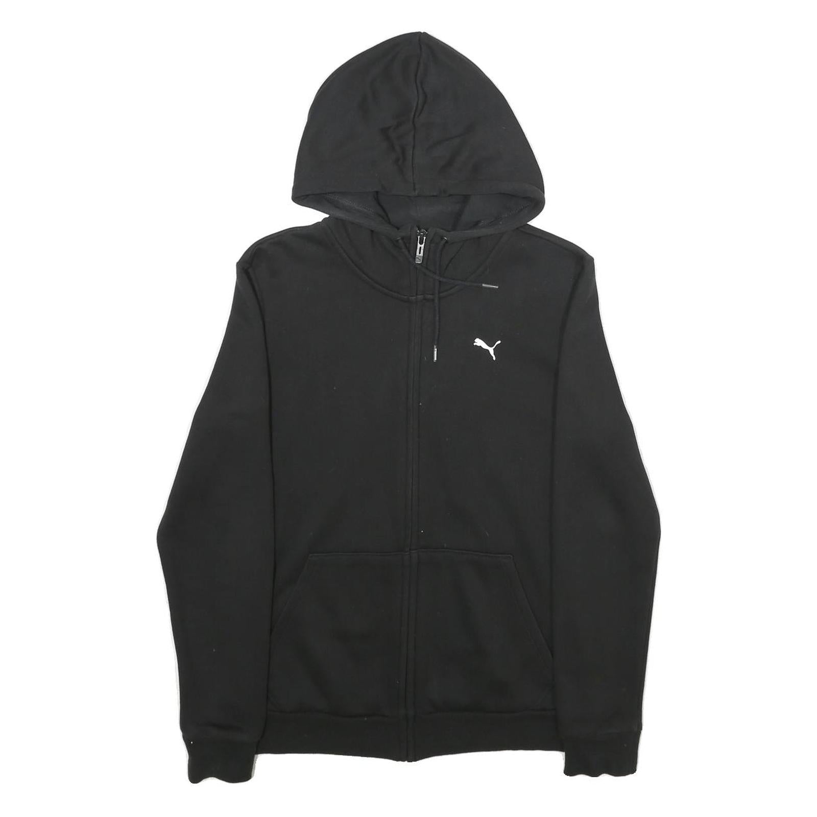 PUMA Mens Black Full Zip Hoodie S Cotton Blend Sport Casual