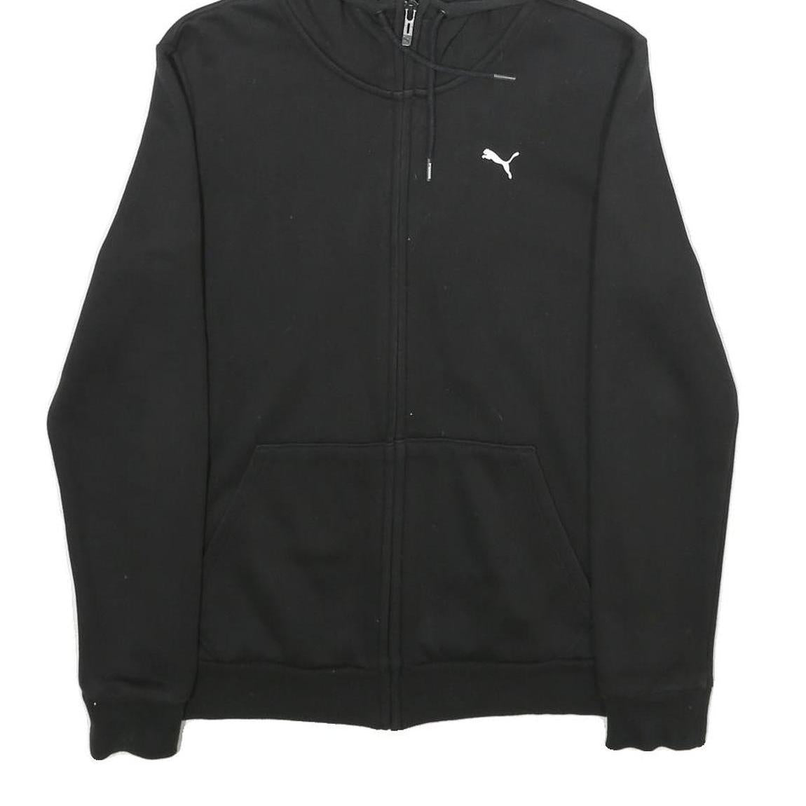 PUMA Mens Black Full Zip Hoodie S Cotton Blend Sport Casual