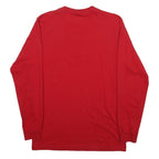 SUPREME Mens Red Long Sleeve Crew Neck T-Shirt Cotton M Casual Streetwear