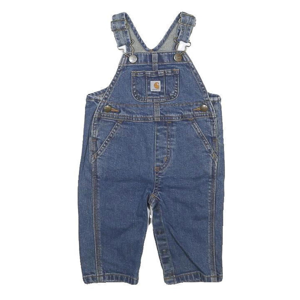 CARHARTT Boys Blue Denim Straight Fit Dungarees 6 Months XXS W22 L8