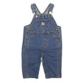 CARHARTT Boys Blue Denim Straight Fit Dungarees 6 Months XXS W22 L8