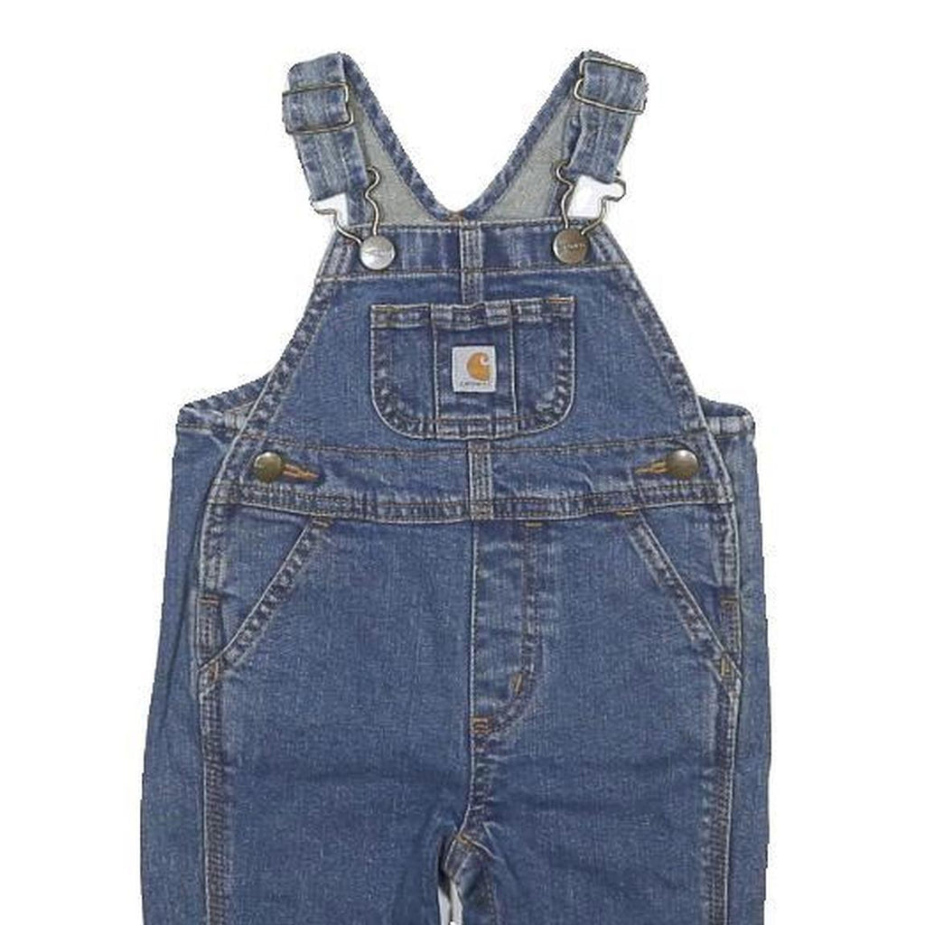 CARHARTT Boys Blue Denim Straight Fit Dungarees 6 Months XXS W22 L8