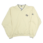 ADIDAS Mens Beige V-Neck Sweatshirt M Polyester Lightweight Pullover