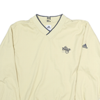 ADIDAS Mens Beige V-Neck Sweatshirt M Polyester Lightweight Pullover