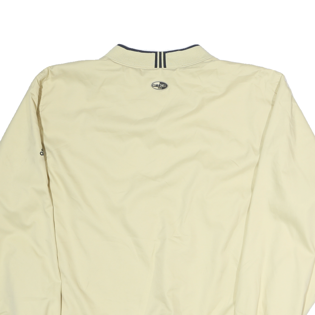 ADIDAS Mens Beige V-Neck Sweatshirt M Polyester Lightweight Pullover