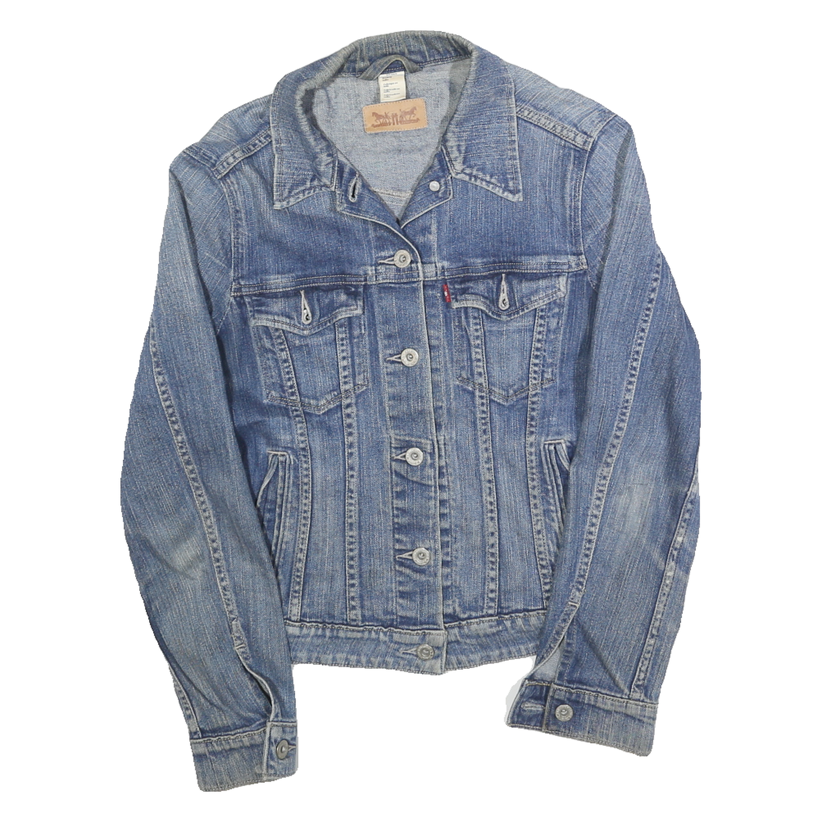 LEVI'S Womens Blue Denim Button Jacket S Cotton Classic Fit Casual Wear