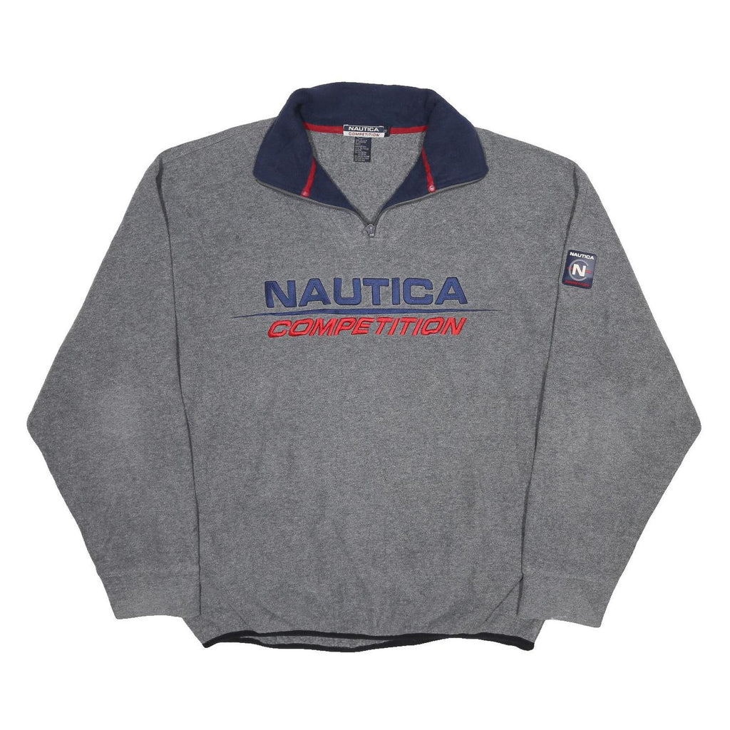 NAUTICA Mens Grey Pullover Plain Crew Neck Basic Knit 2XL Polyester Blend Jumper