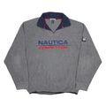 NAUTICA Mens Grey Pullover Plain Crew Neck Basic Knit 2XL Polyester Blend Jumper