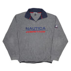 NAUTICA Mens Grey Pullover Plain Crew Neck Basic Knit 2XL Polyester Blend Jumper