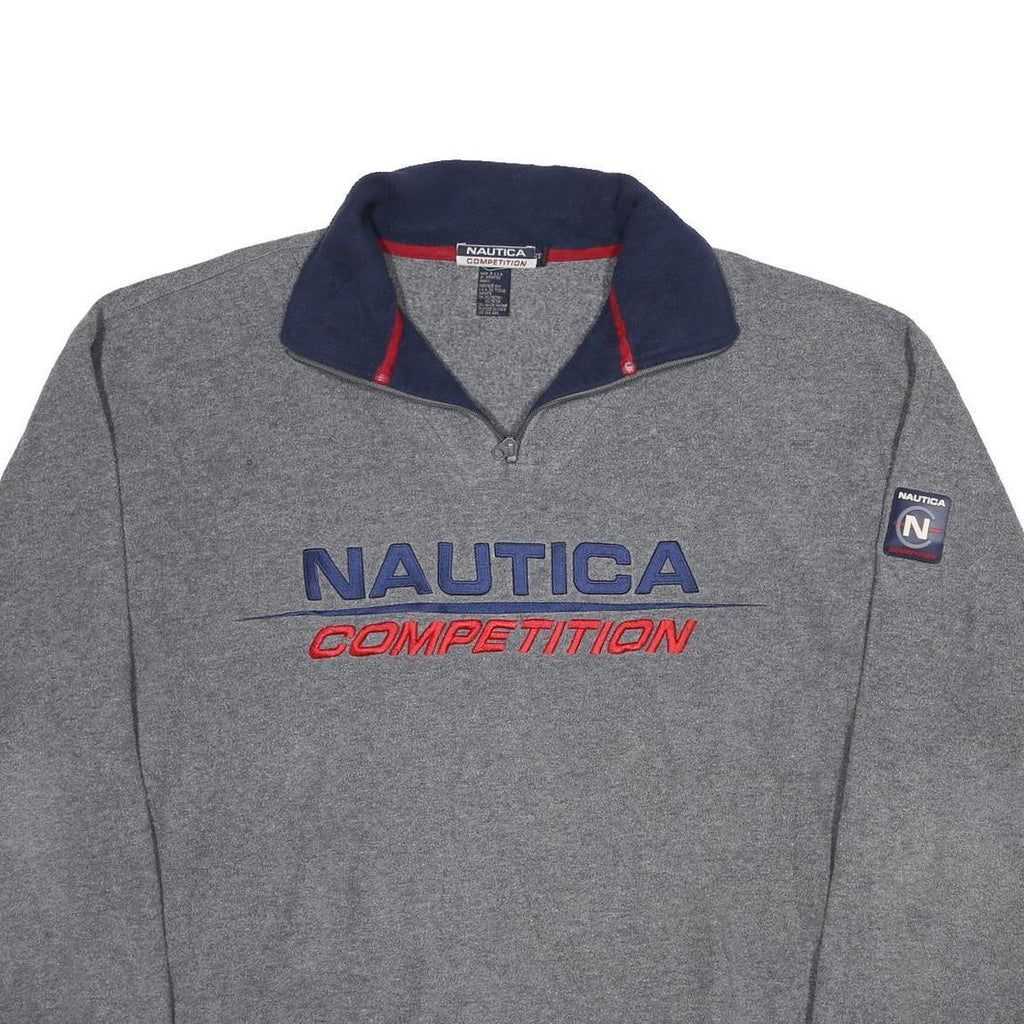 NAUTICA Mens Grey Pullover Plain Crew Neck Basic Knit 2XL Polyester Blend Jumper