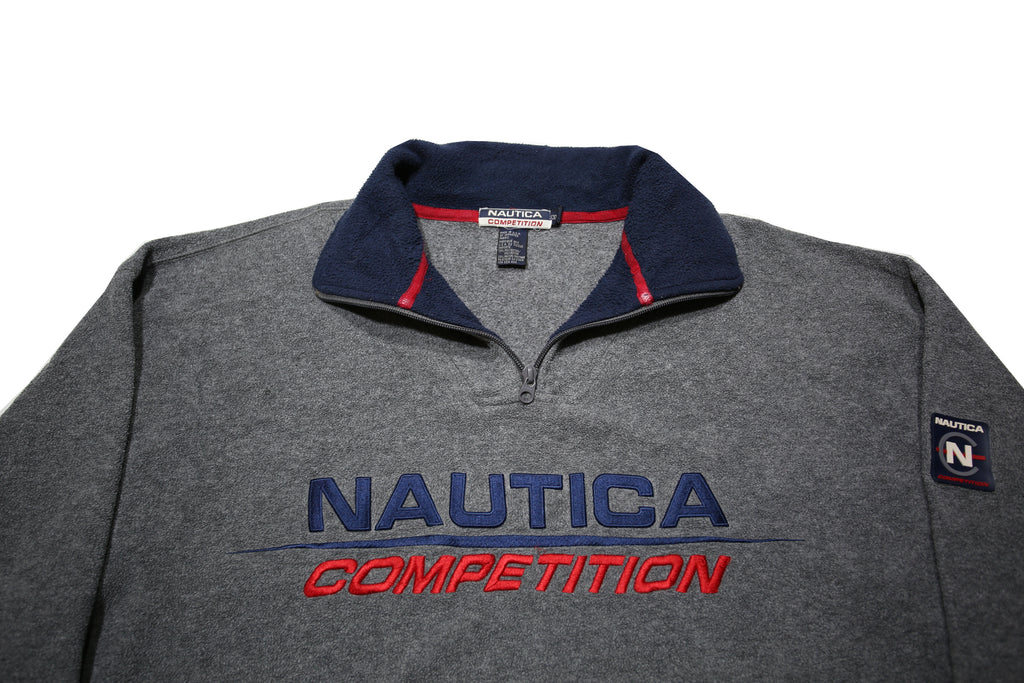 NAUTICA Mens Grey Pullover Plain Crew Neck Basic Knit 2XL Polyester Blend Jumper