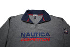 NAUTICA Mens Grey Pullover Plain Crew Neck Basic Knit 2XL Polyester Blend Jumper