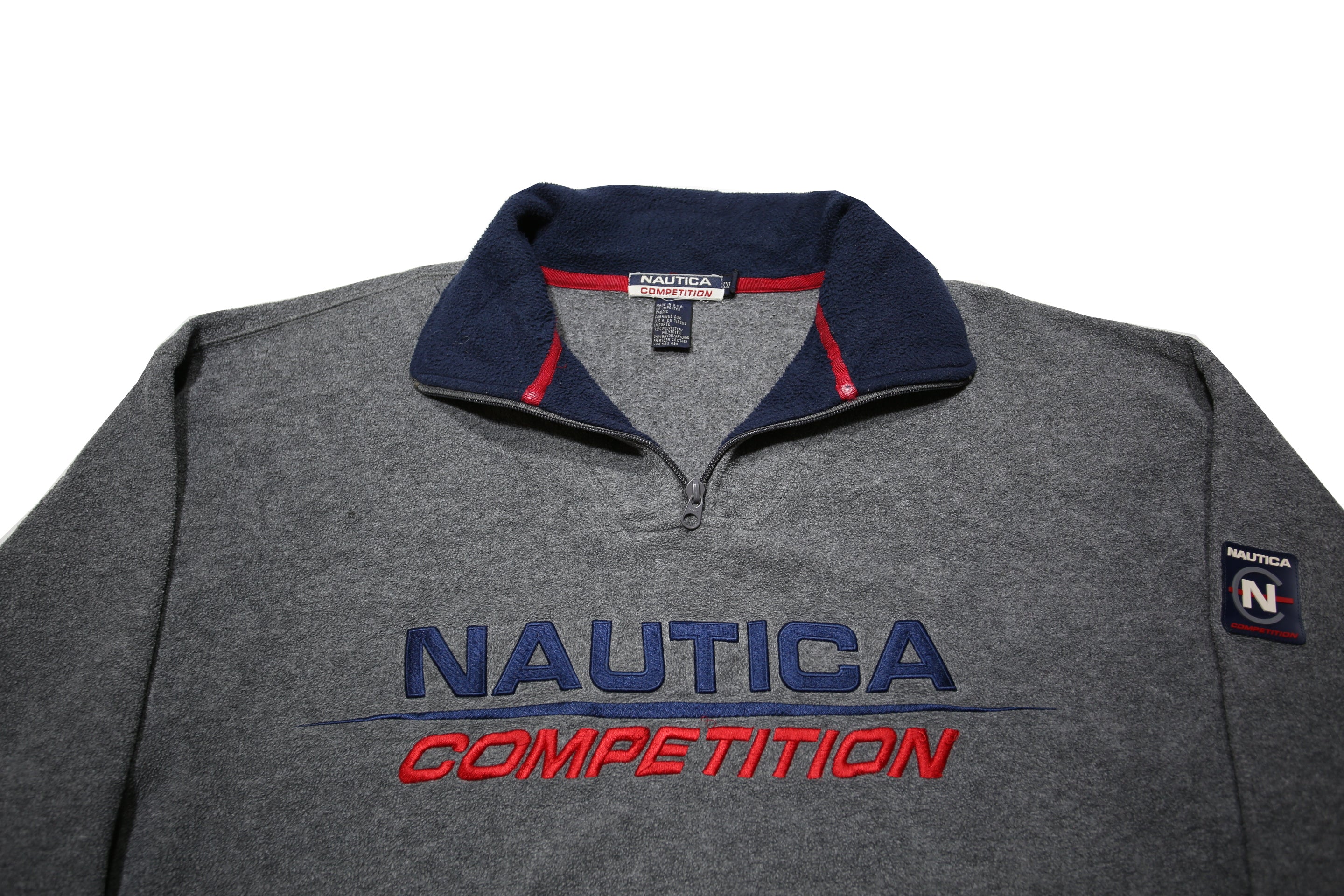 NAUTICA Mens Grey Pullover Plain Crew Neck Basic Knit 2XL Polyester Blend Jumper