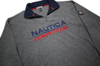 NAUTICA Mens Grey Pullover Plain Crew Neck Basic Knit 2XL Polyester Blend Jumper