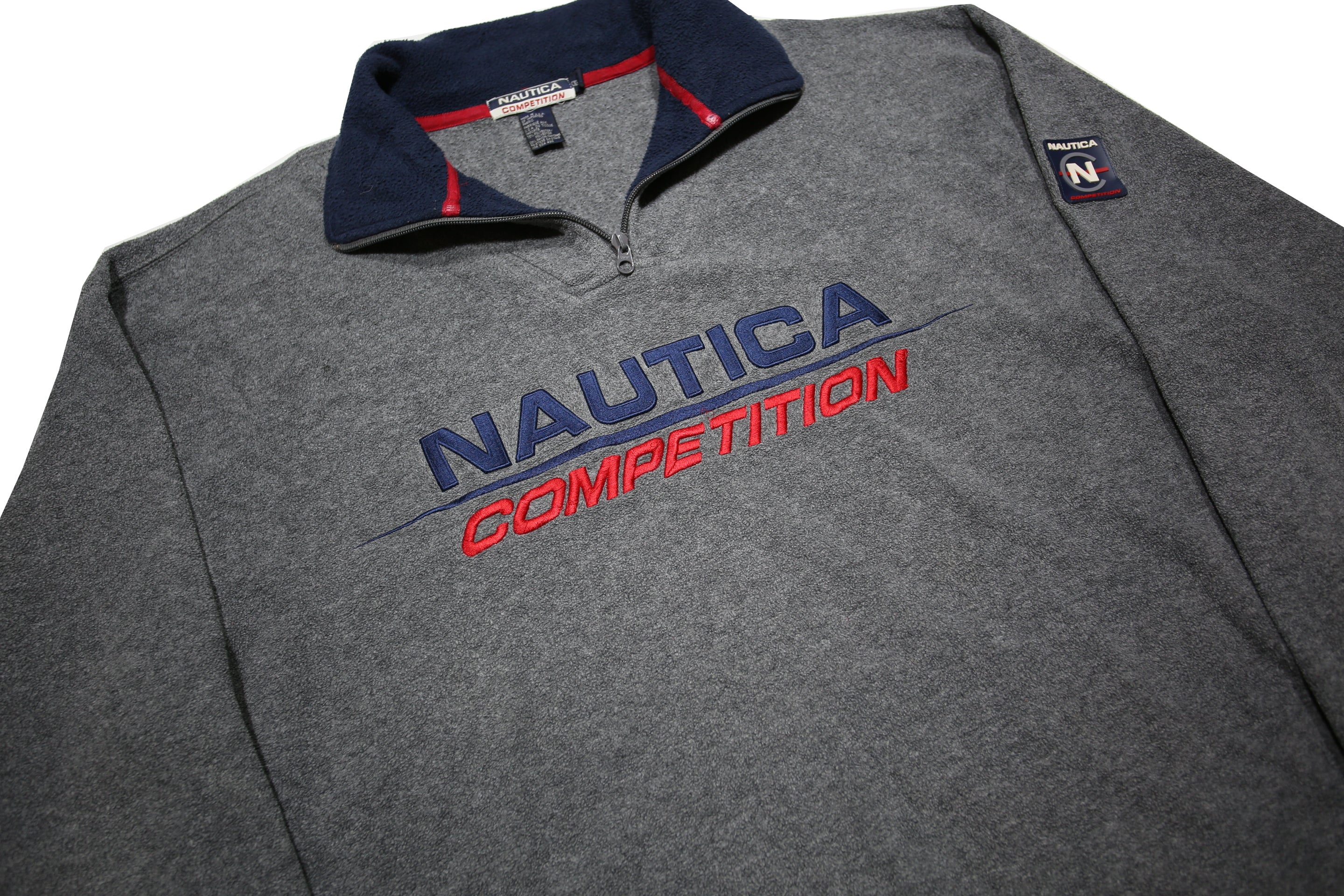NAUTICA Mens Grey Pullover Plain Crew Neck Basic Knit 2XL Polyester Blend Jumper