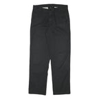 DICKIES Mens Regular Black Cotton Blend Zip Trousers W31 L31 Durable Workwear
