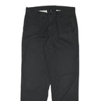 DICKIES Mens Regular Black Cotton Blend Zip Trousers W31 L31 Durable Workwear