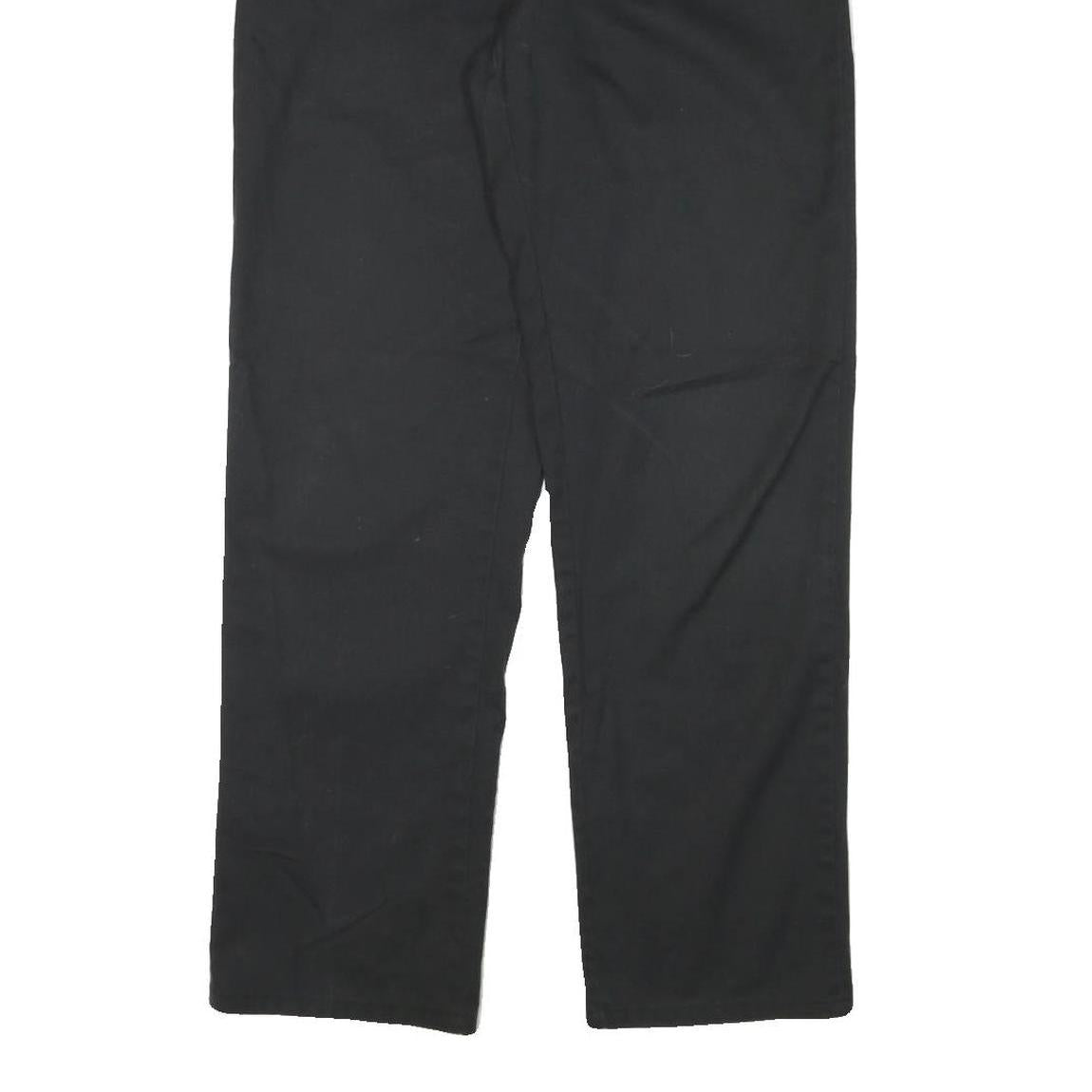 DICKIES Mens Regular Black Cotton Blend Zip Trousers W31 L31 Durable Workwear