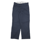 DICKIES Mens Cotton Blend Navy Relaxed Straight Trousers W32 L28 Workwear