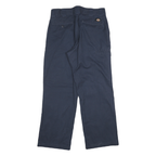 DICKIES Mens Cotton Blend Navy Relaxed Straight Trousers W32 L28 Workwear