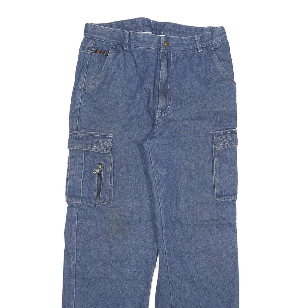 G TWENTY K TEX Mens Jeans Blue Regular Cargo Denim W31 L31 Zip Pockets