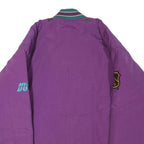 NHL Mens Purple Anaheim Mighty Ducks Nylon Zip Jacket S Team Logo Embroidered