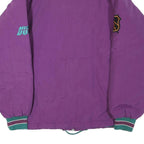NHL Mens Purple Anaheim Mighty Ducks Nylon Zip Jacket S Team Logo Embroidered