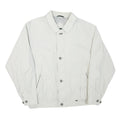 WESTBURY Mens White Classic Jacket L Polyester Blend Zip Plain Casual